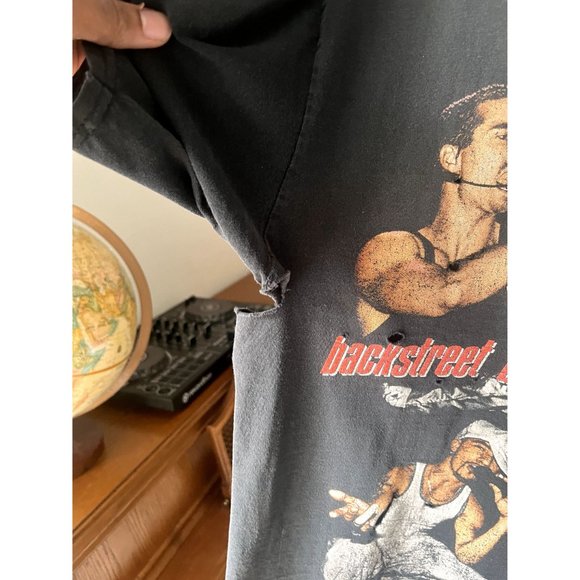 BACKSTREET BOYS VINTAGE ALL OVER PRINT CONCERT BAND BLK T SHIRT SIZE XL 90S Y2K - Picture 4 of 6